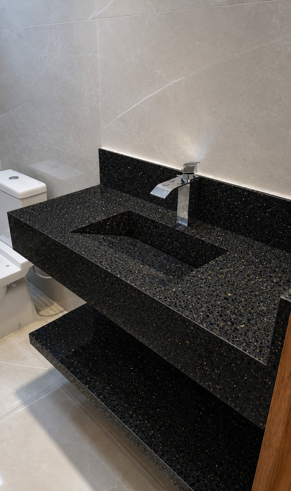 Bathroom Vanity for Black-Gold-Quartz in Seremban